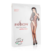 Zwarte netstof catsuit met open kruis - PlayForFun